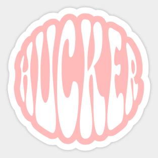 Hucker Retro Round White Sticker